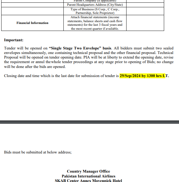 REQUEST FOR PROPOSAL FOR GROUND HANDLING AT KSA