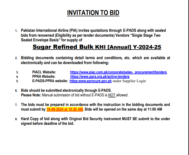 Sugar Refined Bulk KHI [Annual] Y-2024-25