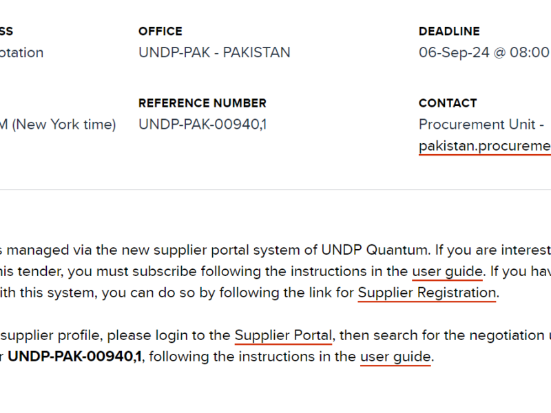 UNDP-RFQ-2024-300 Delivery and installation of Solar System in KPK and Balochistan