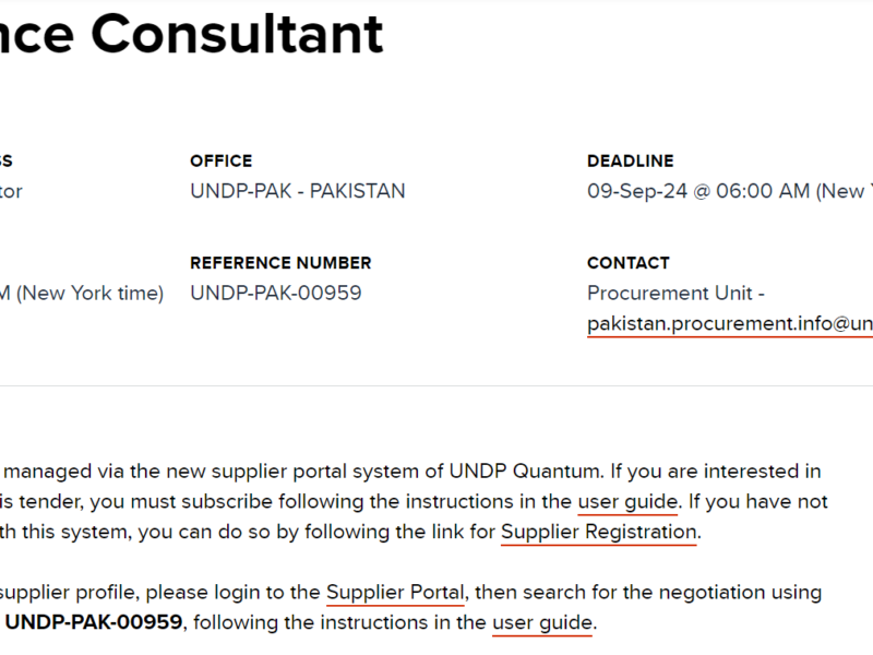 UNDP-IC-2024-115 IC Senior CFMS Quality Assurance Consultant